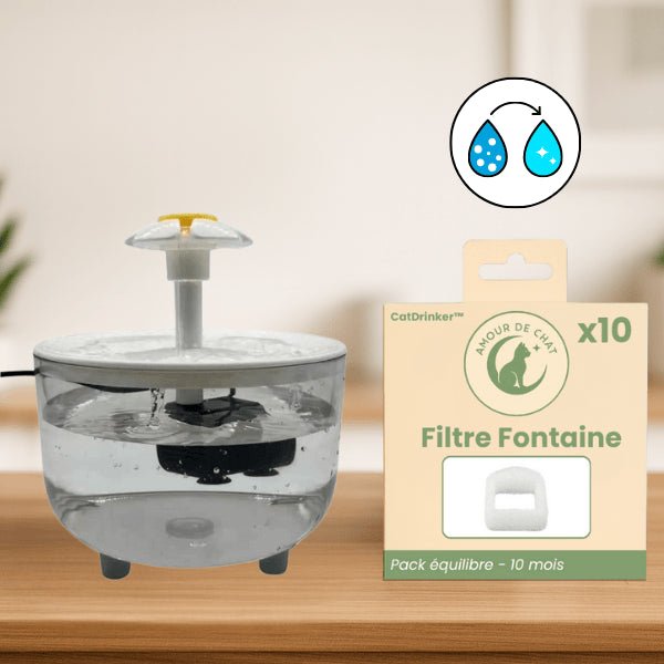 Fontaine à eau pour chat automatique fleuron ou pack filtre fontaine chat CatDrinker™