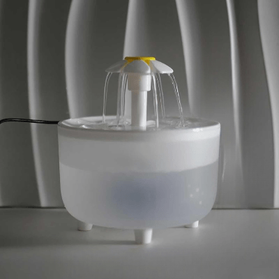 Fontaine à Eau Pour Chat - CatDrinker™ - Fleuron Blanc - Amour de Chat