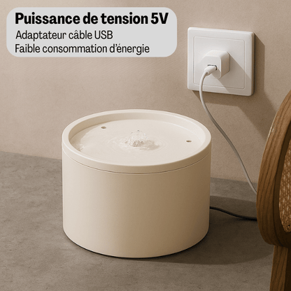 Fontaine a eau pour chat ceramique consommation énergie faible USB 5v CrystalPaws™