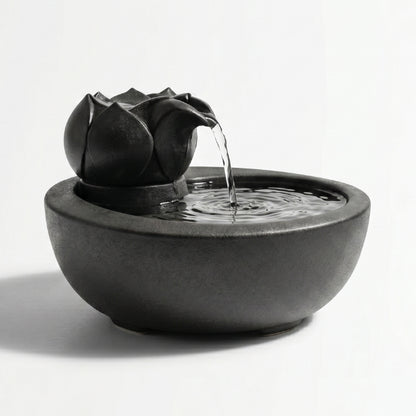 Fontaine à eau pour chat céramique lotus design zen apaisante et silencieuse anti stress