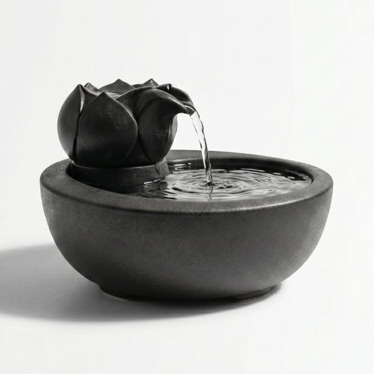 Fontaine à eau pour chat céramique lotus design zen apaisante et silencieuse anti stress
