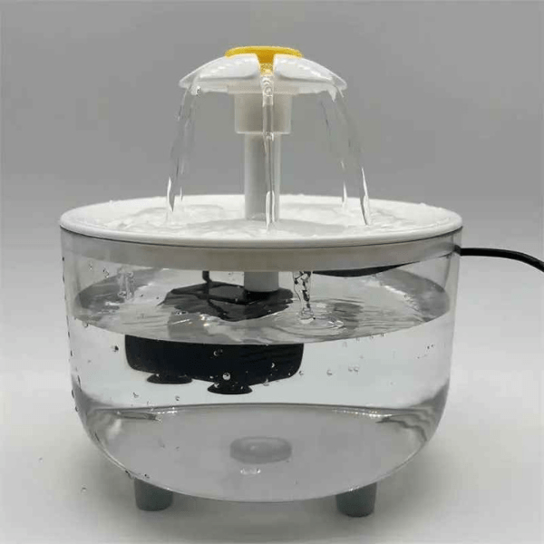 Fontaine à eau pour chat fleuron blanc transparente CatDrinker™