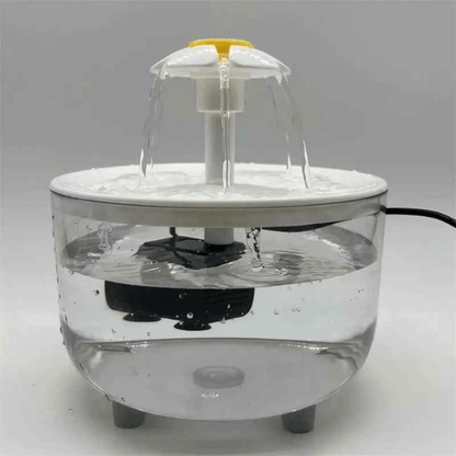 Fontaine à eau pour chat fleuron blanc transparente CatDrinker™