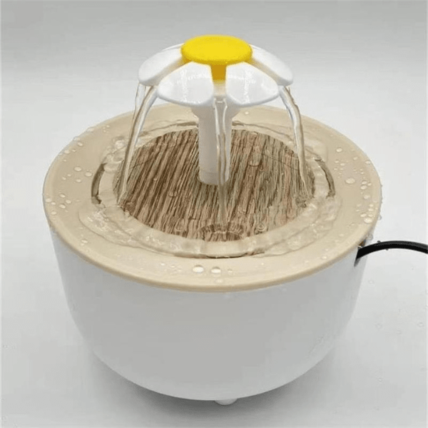 Fontaine à eau pour chat fleuron bois blanc CatDrinker™
