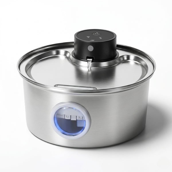 Fontaine à eau pour chat inox sans fil capteur placement libre pour stimuler son hydratation