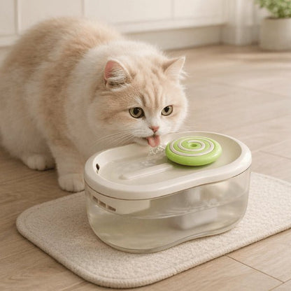 Fontaine chat 2,2 litres en ABS sans BPA avec jet spirale filtré, USB et fonctionnement silencieux - Olipop™