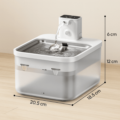Fontaine chat sans fil batterie avec dimensions Olyss™