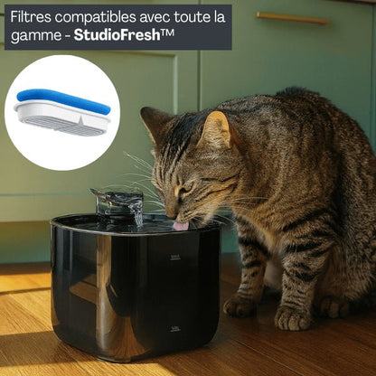 Fontaine eau chat filtrée compatible filtres fontaine chat meilleure hydratation Studiofresh™