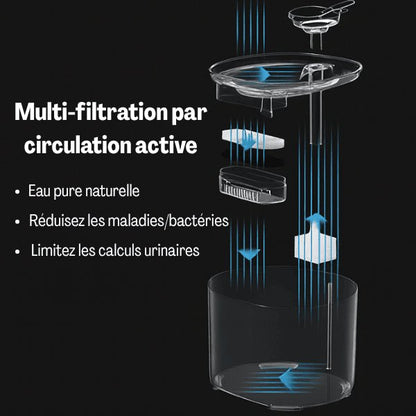 Fontaine eau chat filtrée par circulation-active eau pure naturelle et meilleure santé féline Studiofresh™