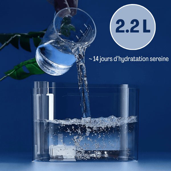 Fontaine eau chat grande capacité 1 chat 2,2 litres remplissage cuve facile Studiofresh™