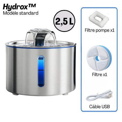 Fontaine eau pour chat inox automatique USB filtre pompe fontaine 2,5 litres Hydrox™