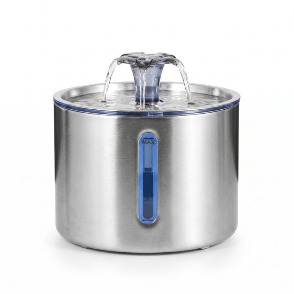 Fontaine eau pour chat inox lumineuse filtrée 4 jets automatique rassurante et durable