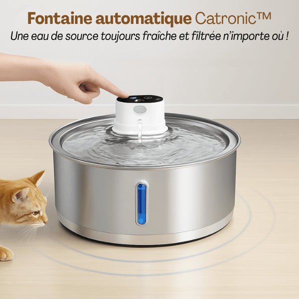 Fontaine pour chat automatique sans fil intelligente eau fraîche inox qualité durable Catronic™