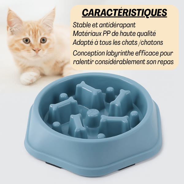 Gamelle anti glouton chat | Break Bowl™ - Amour de Chat