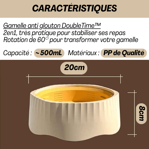 Gamelle anti glouton chat | DoubleTime™ - Amour de Chat