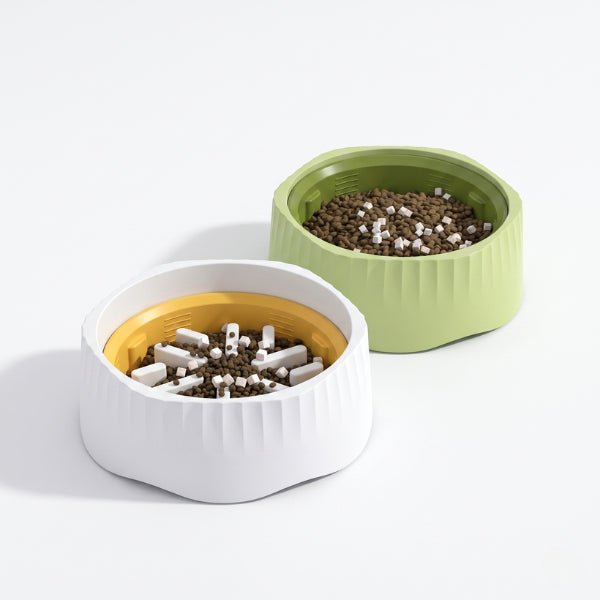 Gamelle anti glouton chat rotative labyrinthe classique 2 en 1 pour ralentir progressivement repas
