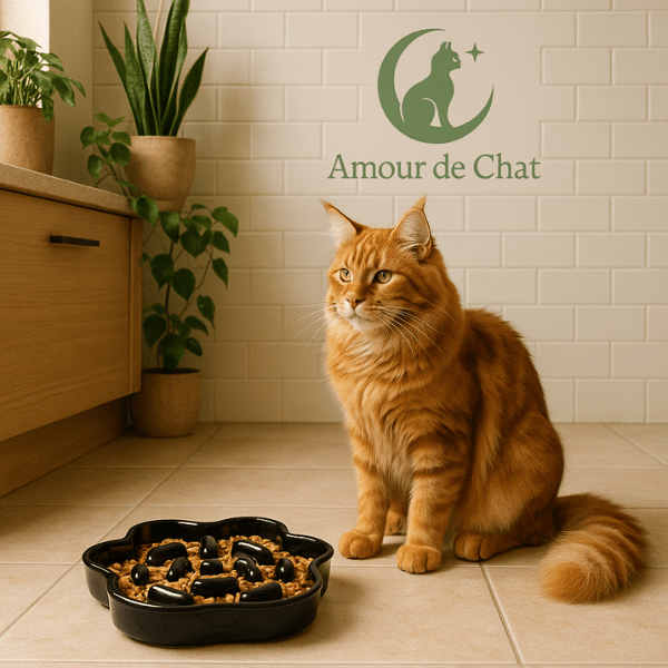 Gamelle anti glouton chat | Tempo Croc™ - Amour de Chat