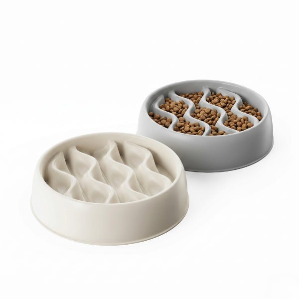 Gamelle anti glouton chaton facile à reliefs ondulés pour apprendre à manger plus lentement