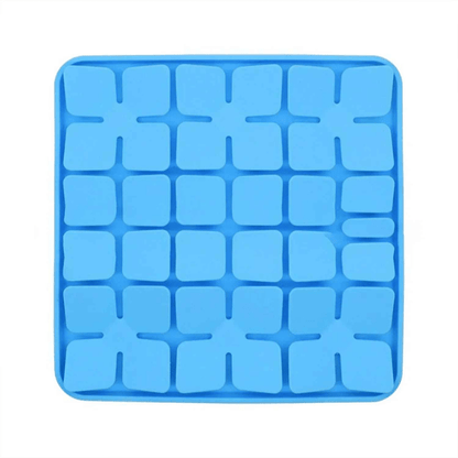 Gamelle anti glouton chaton ludique silicone carrée bleu MeowMeal™