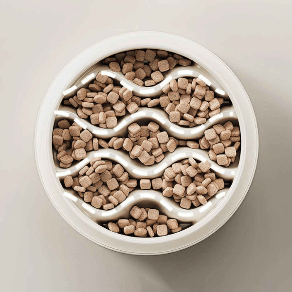 Gamelle anti glouton chaton QuickSlow™ beige – repas lents pour meilleure santé