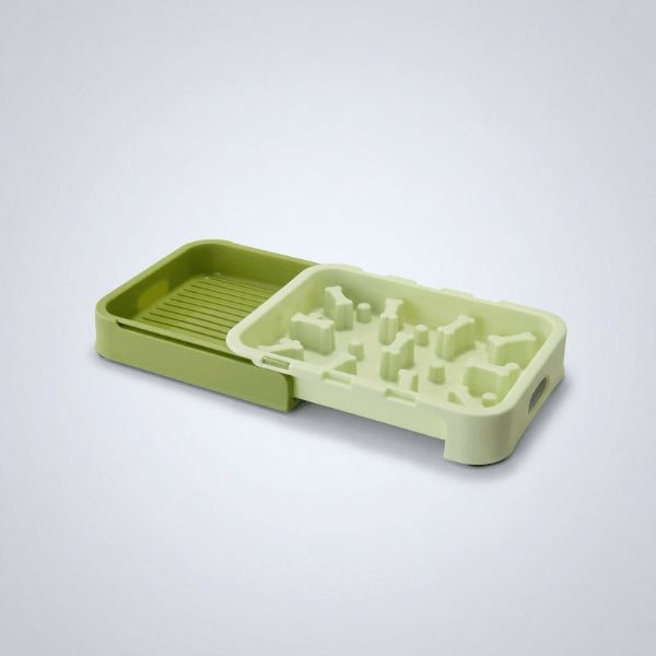 Gamelle anti glouton pour chat verte stable antidérapante avec labyrinthe à plots efficace