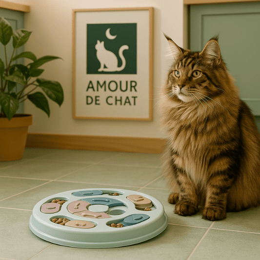 Gamelle anti glouton | PuzzleCroc™ - Amour de Chat
