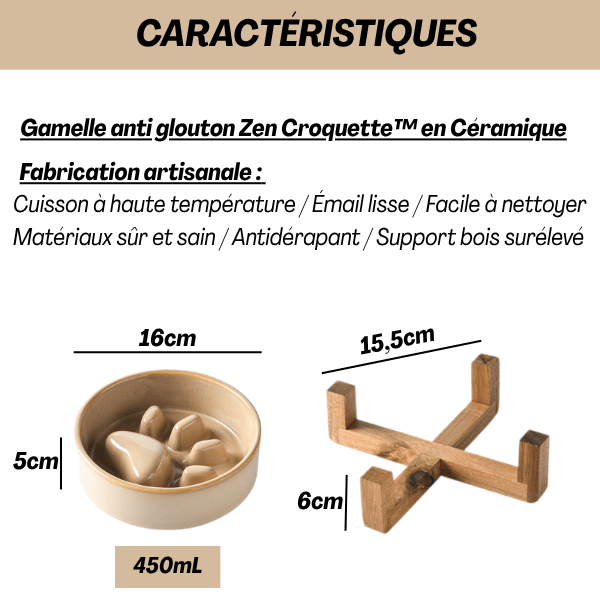 Gamelle anti glouton | ZenCroquette™ - Amour de Chat