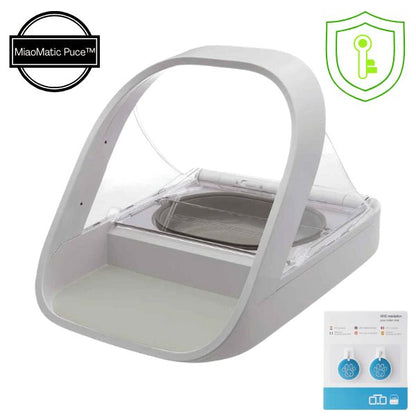 Gamelle automatique chat avec puce RFID antivol de nourriture recommandé vétérinaire régime - MiaoMatic Puce™