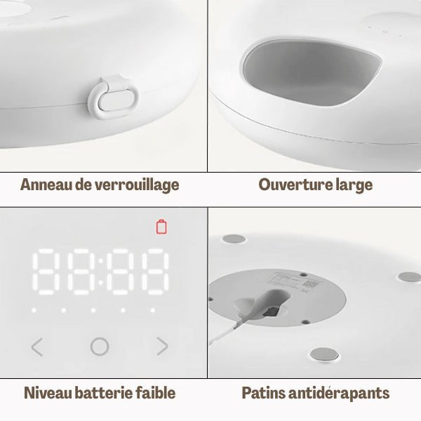 Gamelle chat automatique connectée sécuritaire repas confortable batterie faible antidérapante - BowlPro 600™