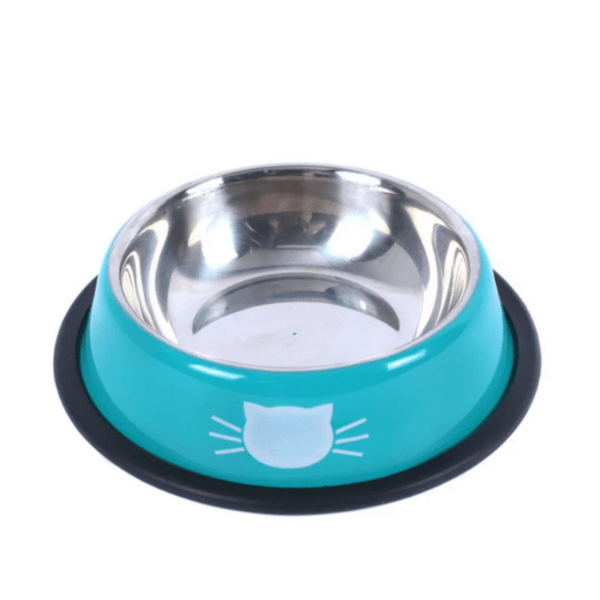 Gamelle chat bleue inox antidérapante Croc'Miaou™