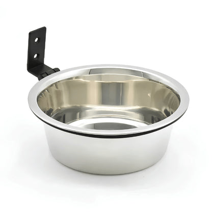 Gamelle chat en hauteur murale avec bol inox et support pivotant noir