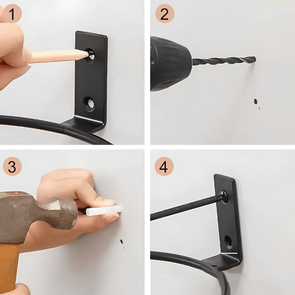 Gamelle chat en hauteur murale avec installation par perçage et fixation sécurisée