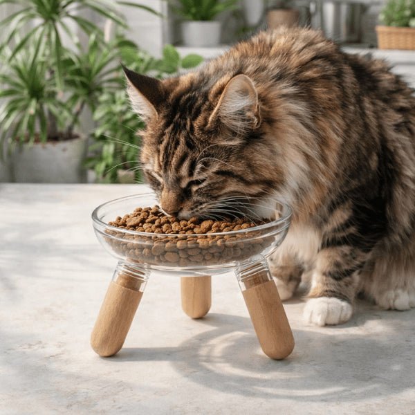 Gamelle pour chat surélevée croquettes repas confortable maine coon cuisine