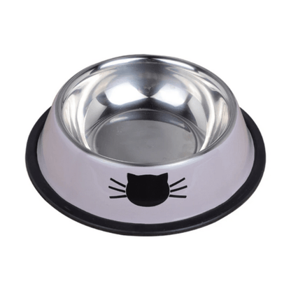 Gamelle chat grise inox antidérapante Croc'Miaou™
