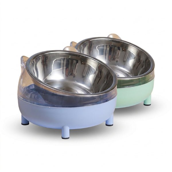 Gamelle chat inclinée colorée stable à 4 pieds anti dérapants et bol inox amovible