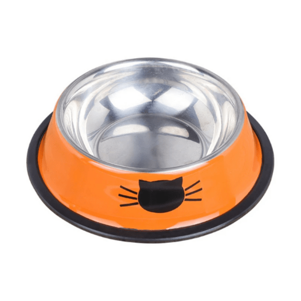 Gamelle chat orange inox antidérapante Croc'Miaou™