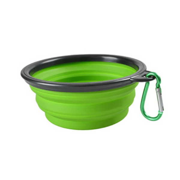 Gamelle chat silicone verte avec mousqueton transport vert Bowl-Trip™