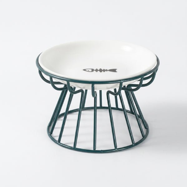 Gamelle chat surélevée céramique avec support fer forgé durable stable pour digestion améliorée