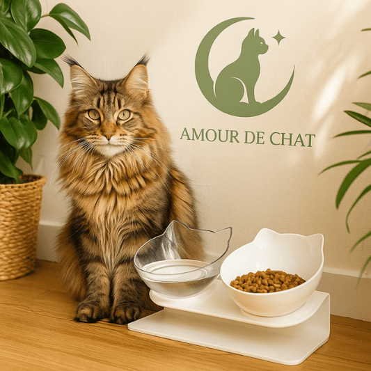 Gamelle chat surélevée | Snack Fantôme™ - Amour de Chat