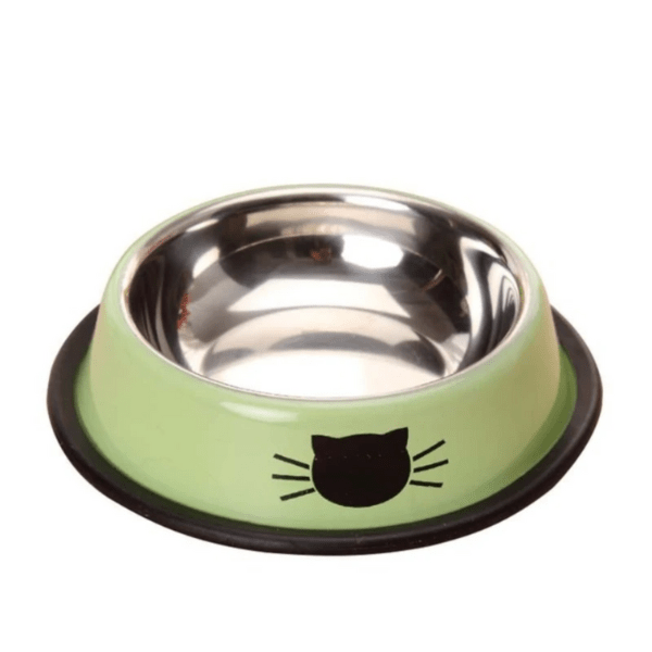 Gamelle chat verte inox antidérapante Croc'Miaou™