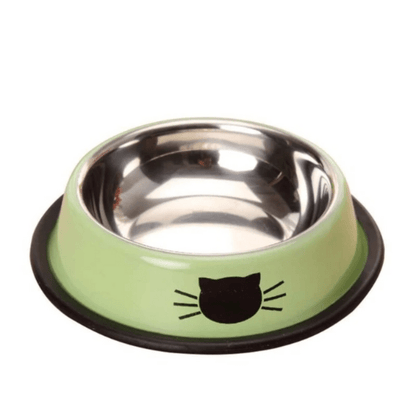 Gamelle chat verte inox antidérapante Croc'Miaou™