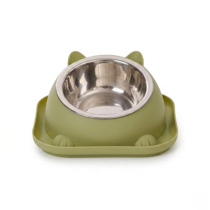Gamelle chaton anti renversement pratique à bol inox amovible sur support confort pour sol propre