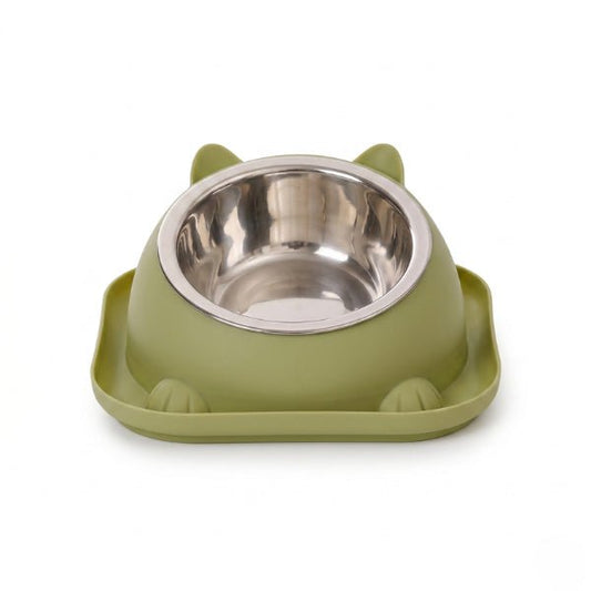 Gamelle chaton anti renversement pratique à bol inox amovible sur support confort pour sol propre