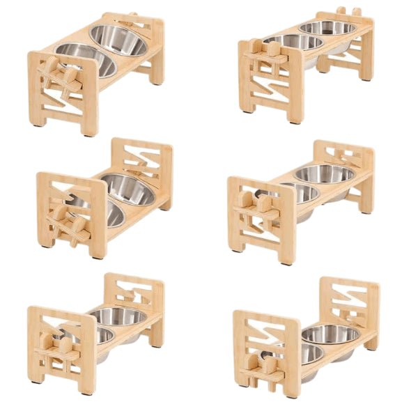 Gamelle double pour chat six positions modulables réglables confort