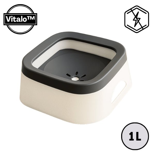 Gamelle eau chat design anti éclaboussures grande capacité 1 L gris anthracite Vitalo™