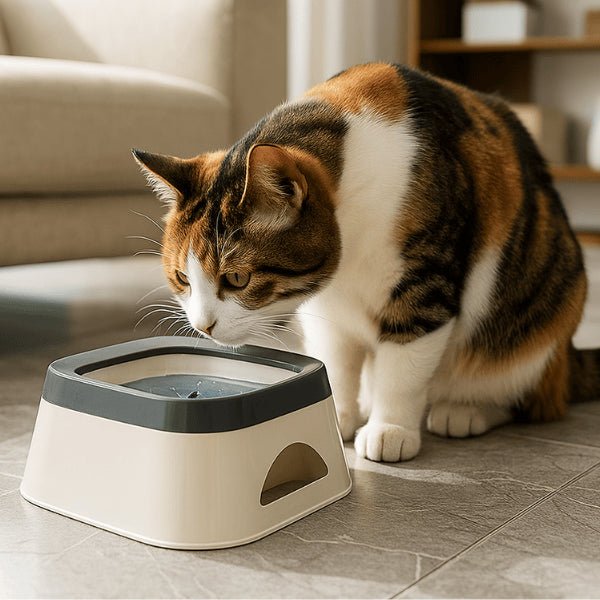 Gamelle eau chat simple anti éclaboussures grande capacité gris anthracite 1 L Vitalo™