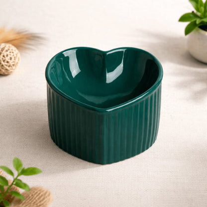Gamelle en céramique pour chat vert émeraude favorise alimentation saine et confort