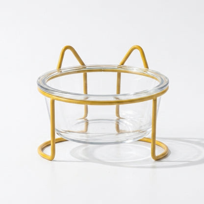 Gamelle en verre pour chat jaune compatible micro-onde et réfrigérateur pratique
