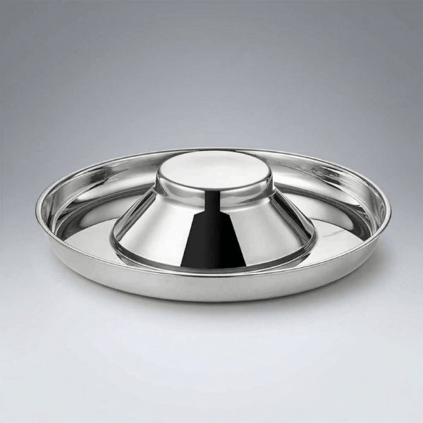 Gamelle glouton chat inox design simple robuste pour alimentation lente et stable