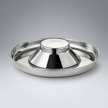 Gamelle glouton chat inox design simple robuste pour alimentation lente et stable
